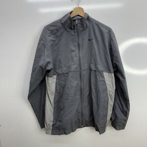 Vintage Nike Windbreaker Mens Small Gray Full Zip Track Jacket Swoosh Y2K